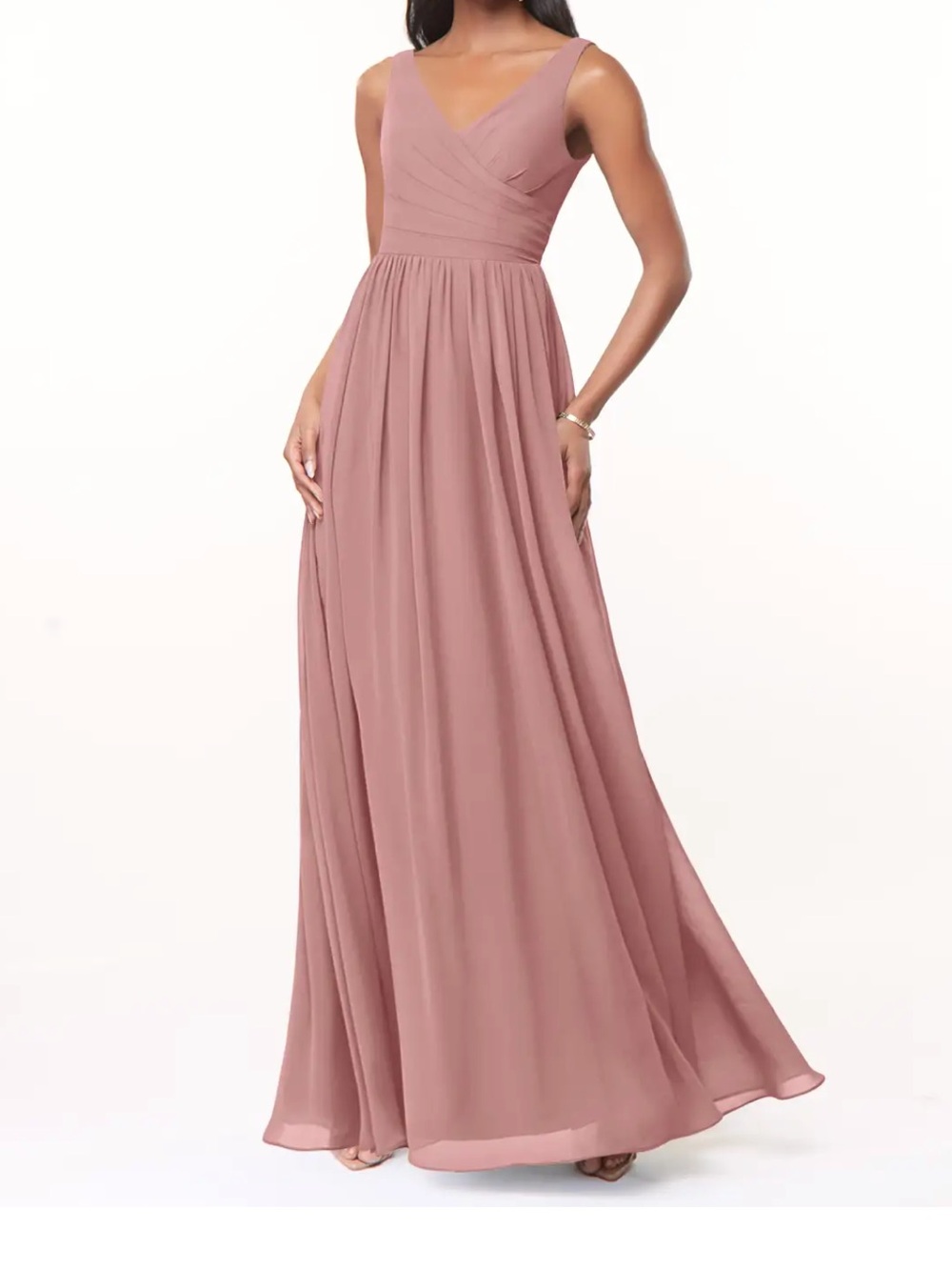 Azazie Keyla Dusty Rose Maxi Dress